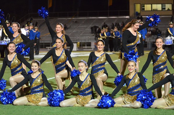 The Dazzlers entertain with the band during halftime.